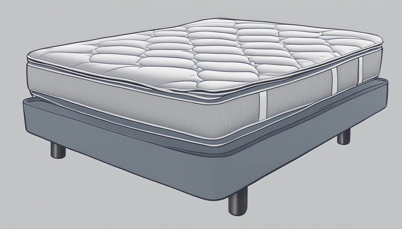 A mattress is placed on a sturdy bed frame with proper support. Regular vacuuming and rotating are shown to maintain its shape