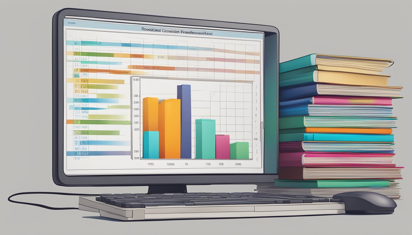 A stack of old medical textbooks and a computer screen displaying the timeline of cardiology breakthroughs
