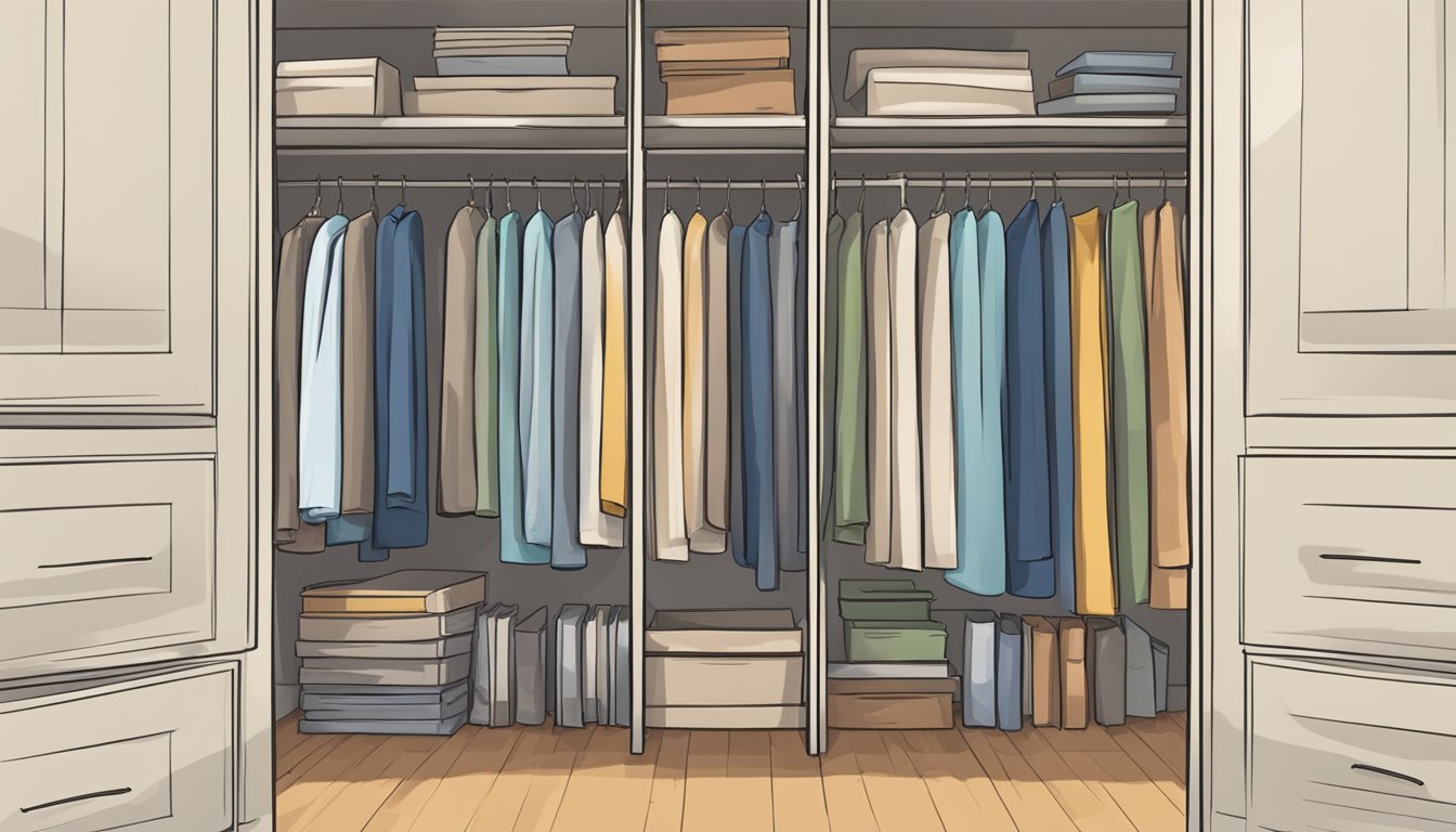 The closet doors swing open, revealing a stack of neatly organized Frequently Asked Questions documents