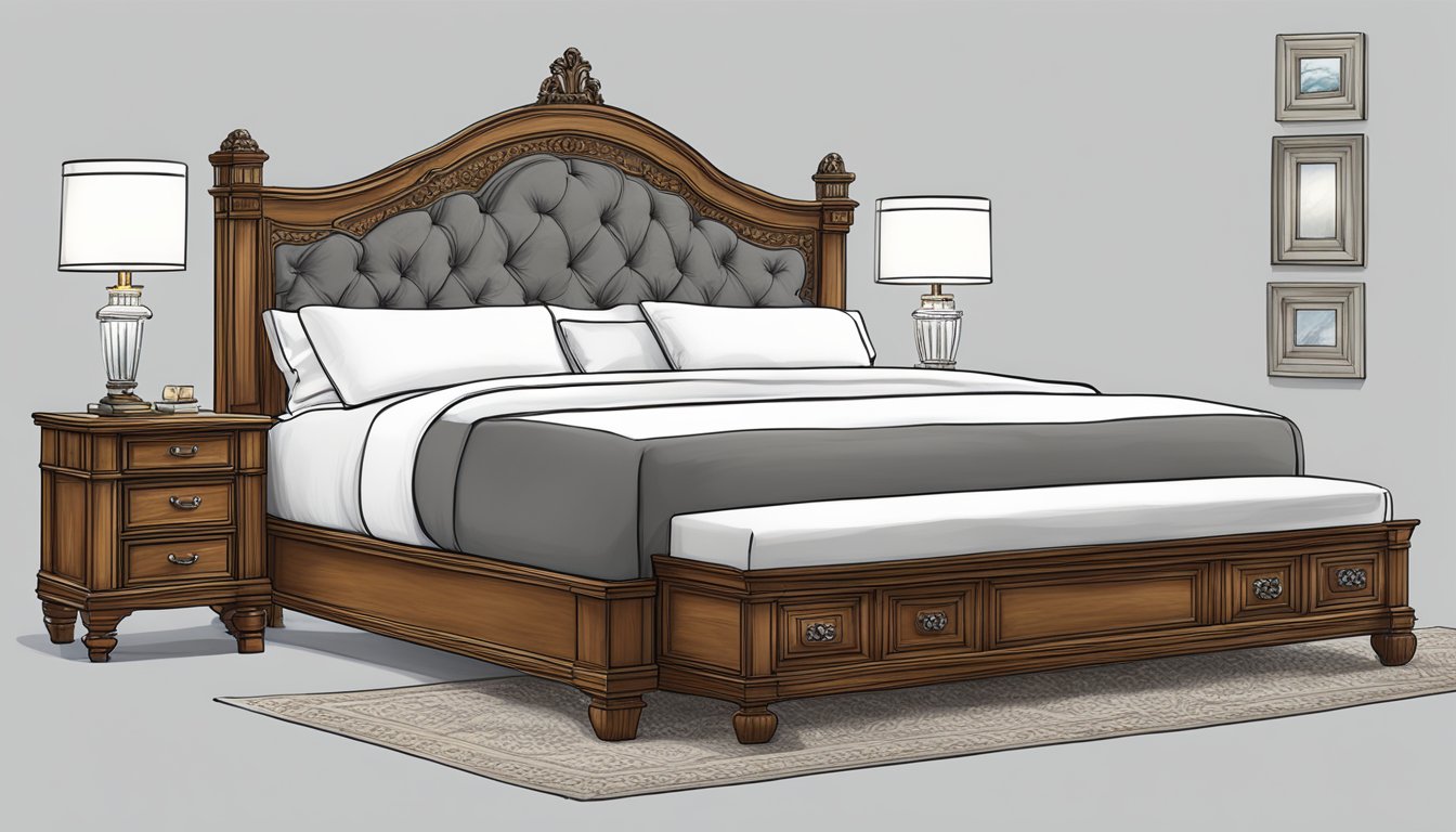 A king-sized bed looms larger than a queen-sized bed, creating a clear size comparison