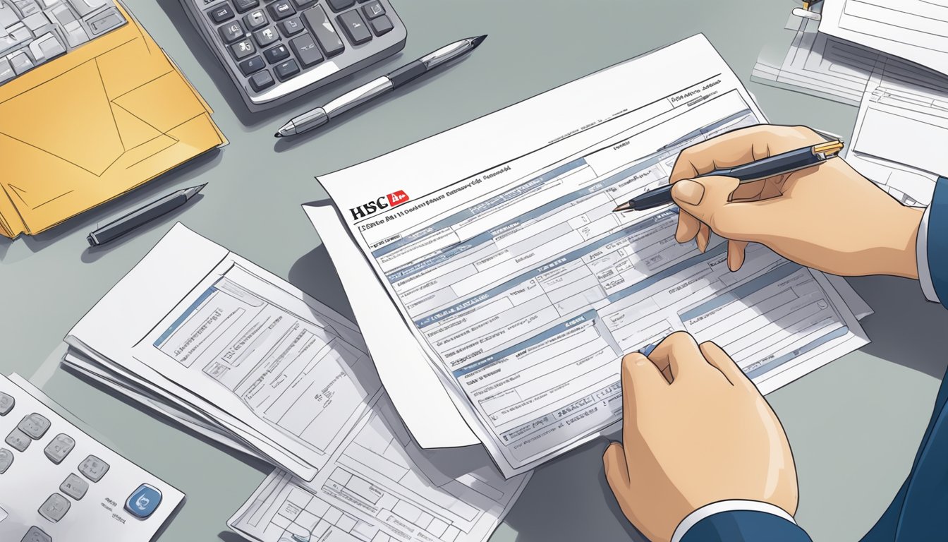 A person fills out HSBC Cash Instalment Plan form in Singapore