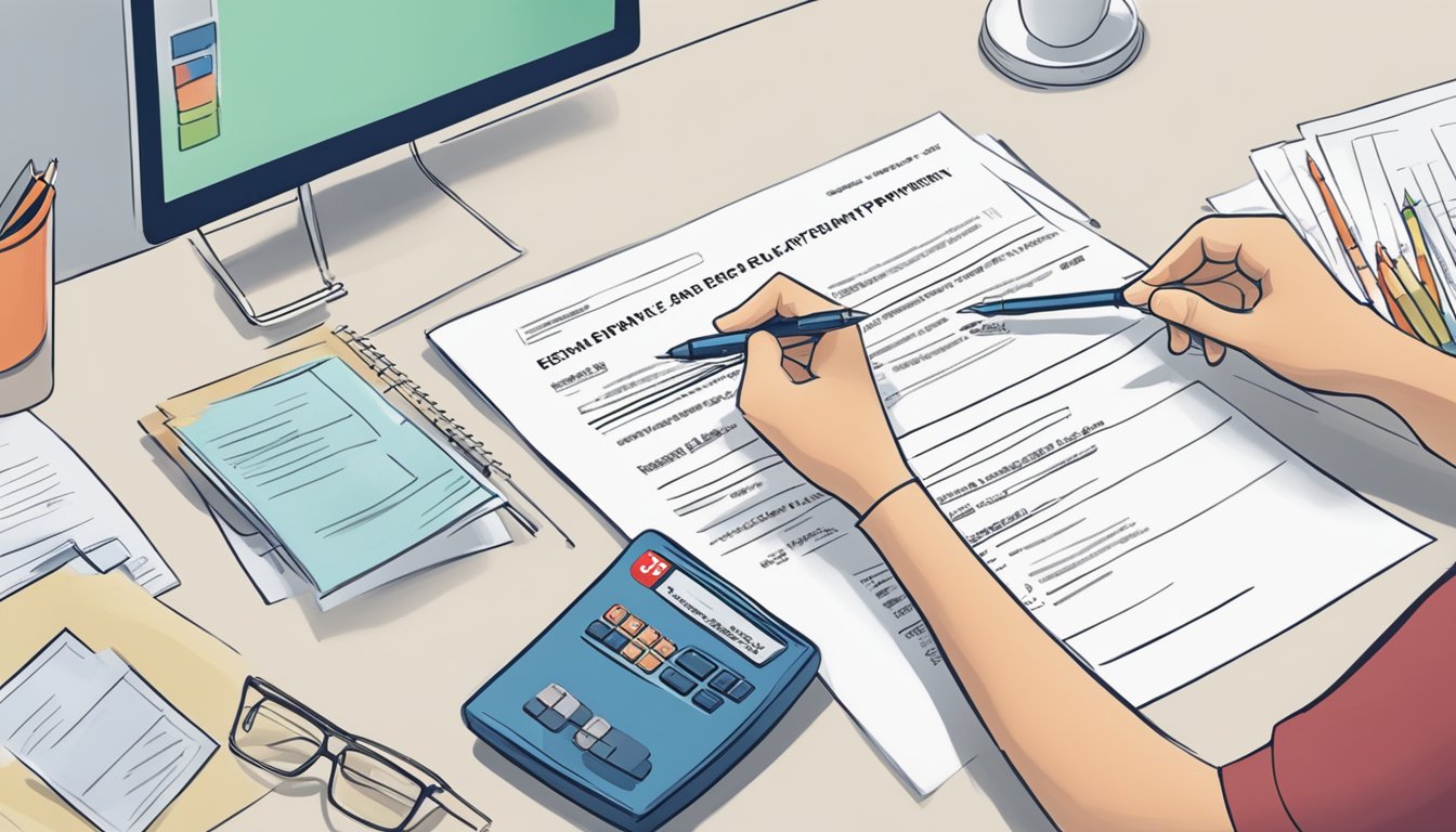 A person signing a document labeled "Terms of Default and Early Repayment HSBC Cash Instalment Plan Repayment Period Singapore."