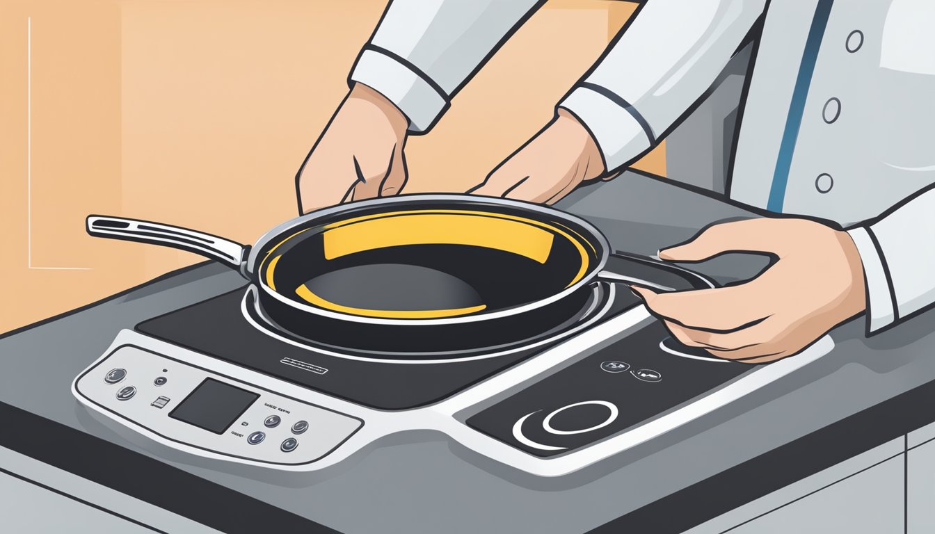 A hand reaches out to select the perfect induction cooktop from a display of various models