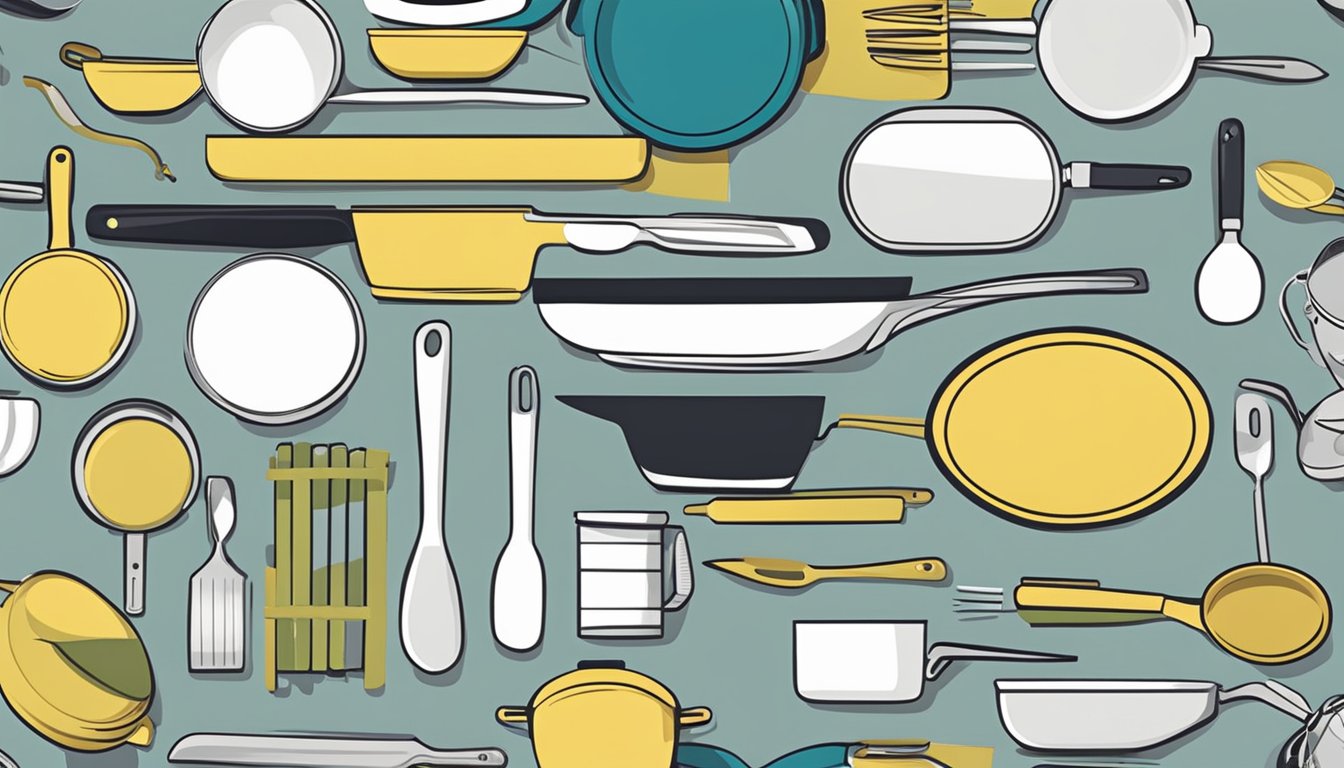 Various kitchen utensils neatly arranged on a countertop in Singapore