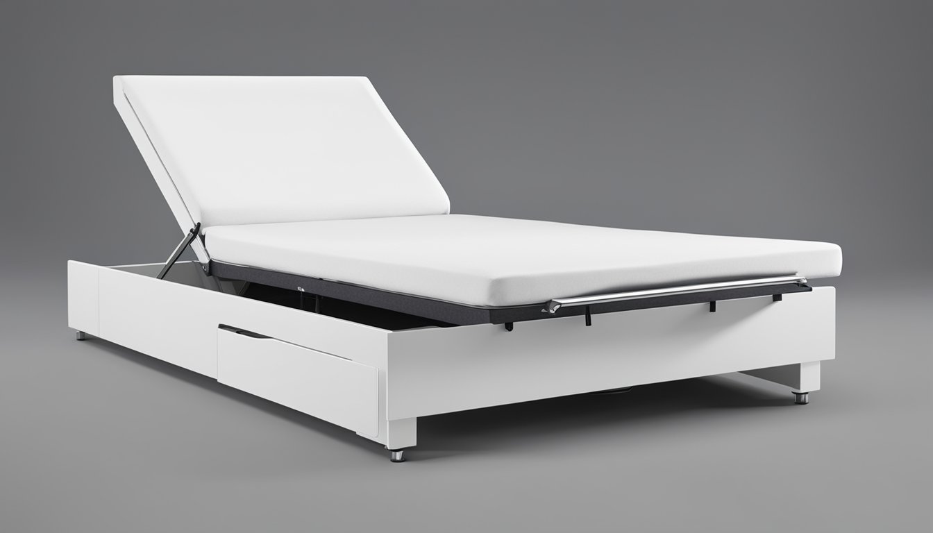 A modern, sleek super single pull out bed with a clean, minimalist design, featuring smooth, seamless mechanics for easy operation