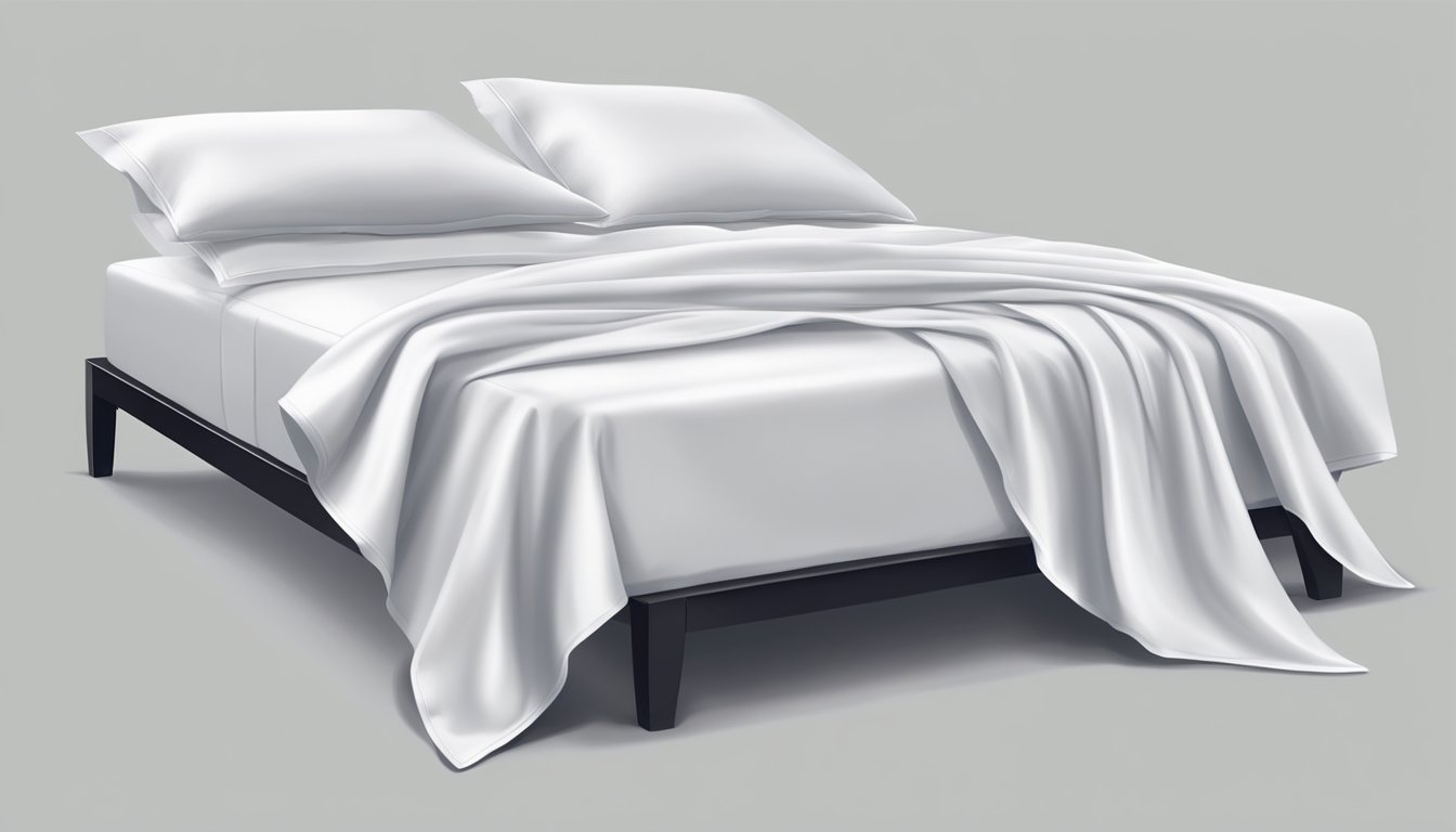 The cooling bed sheets lay smooth and crisp, with a gentle breeze causing them to flutter slightly