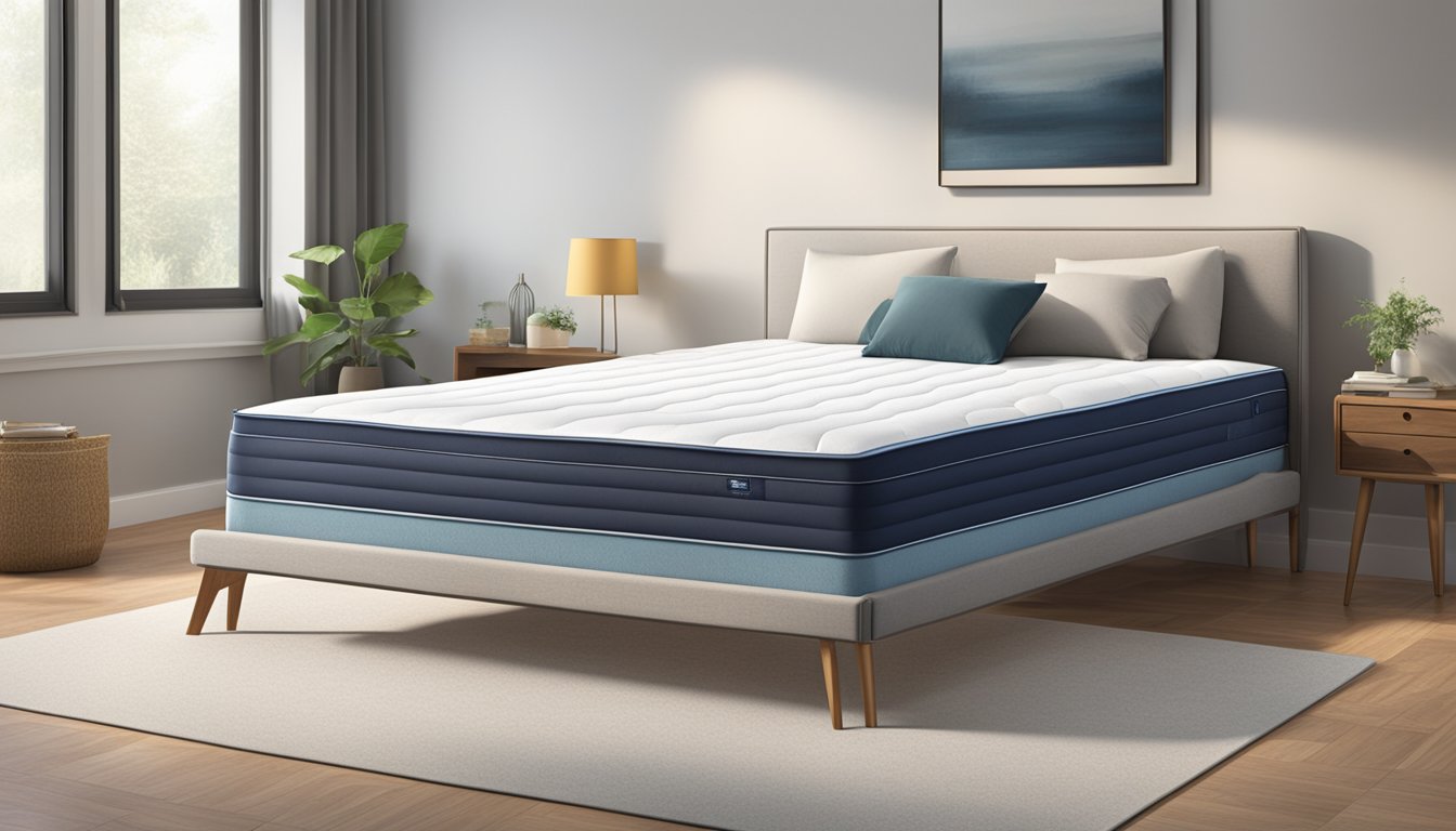 A single mattress sits alone in a spacious room, its dimensions clearly visible. The mattress is surrounded by various bedding options, suggesting the importance of choosing the right one