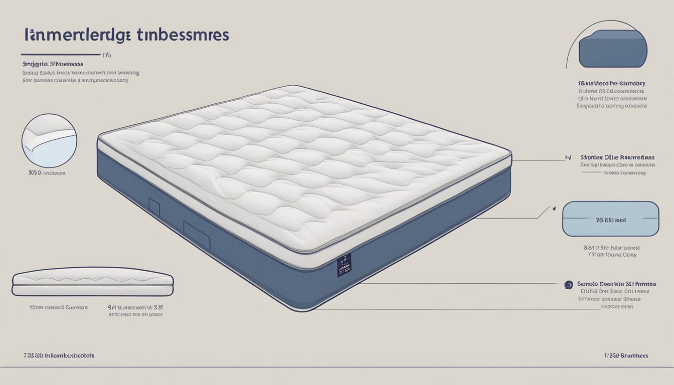 A single mattress with dimensions labeled: 39 inches wide, 75 inches long, and 8 inches thick