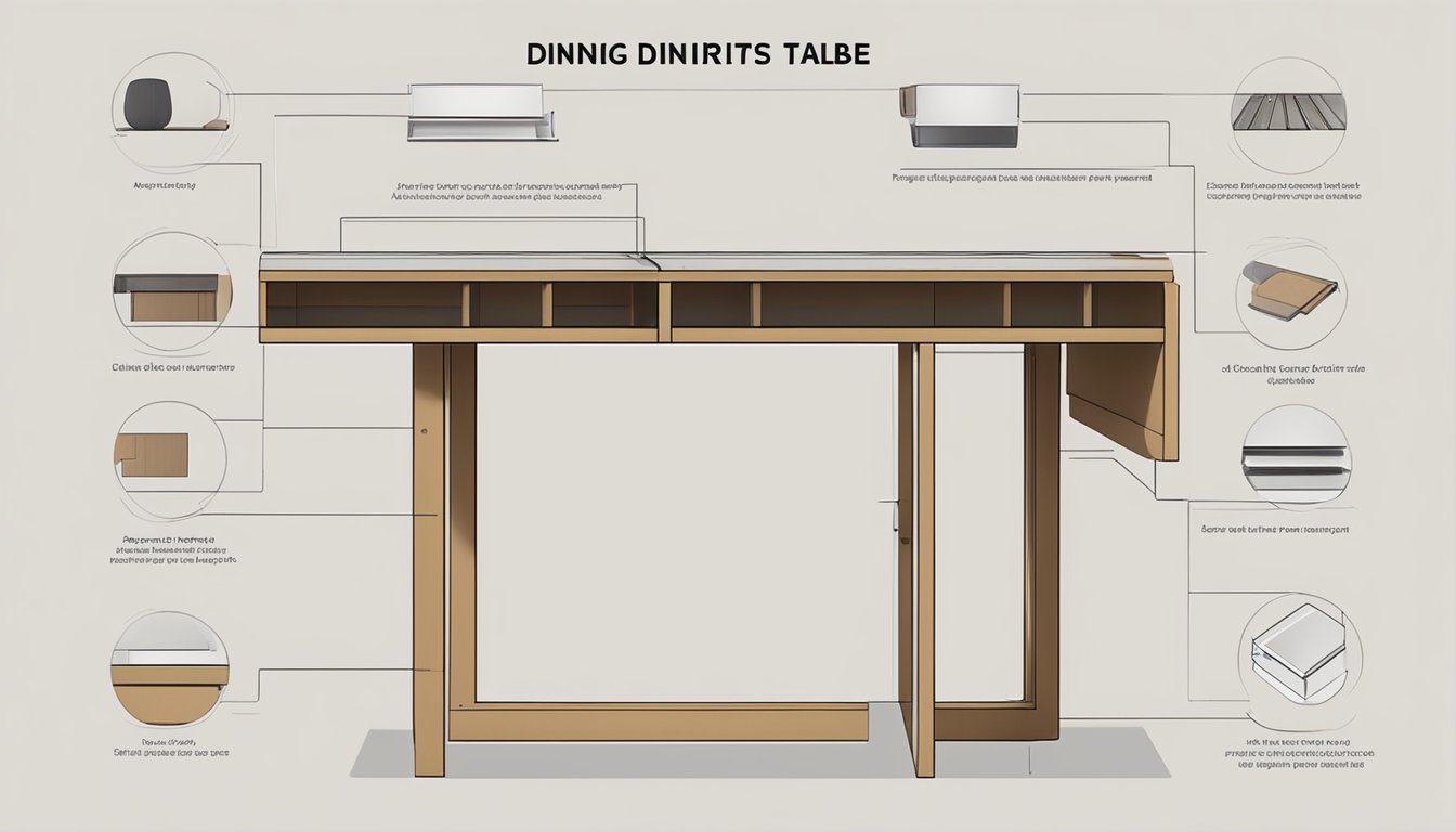 A dining table with built-in storage compartments for frequently asked questions materials
