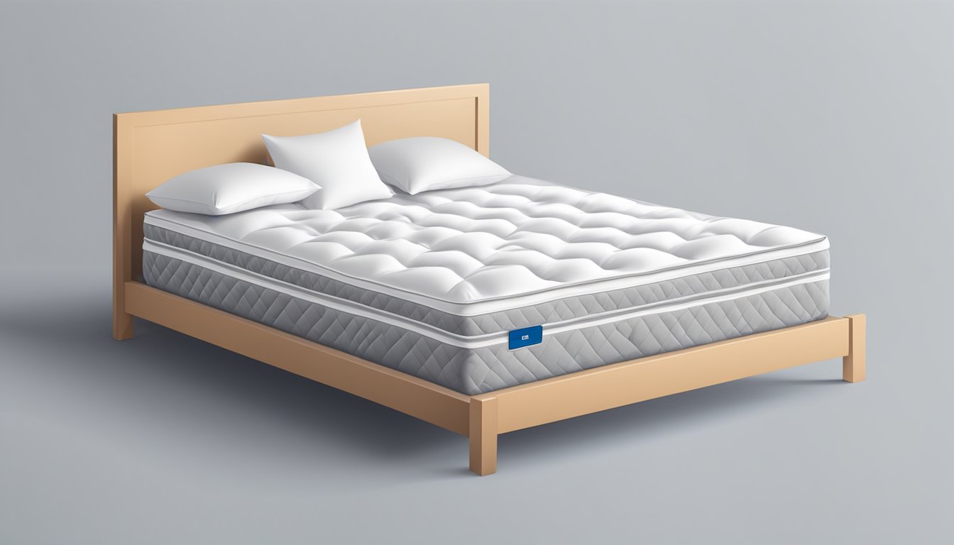 A plush orthopedic mattress lies on a sturdy bed frame, surrounded by supportive pillows and a cozy duvet