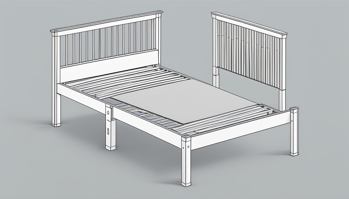 A single bed frame with dimensions labeled "Super Single" against a plain background