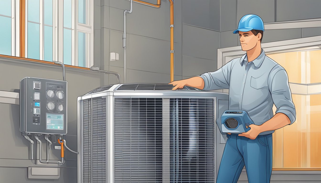 A technician installs and maintains a high-tech air cooler, showcasing its additional benefits