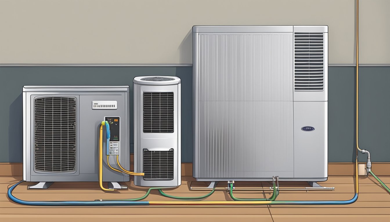 Air conditioner with no cold air, thermostat set to low, vents blocked, or low refrigerant levels