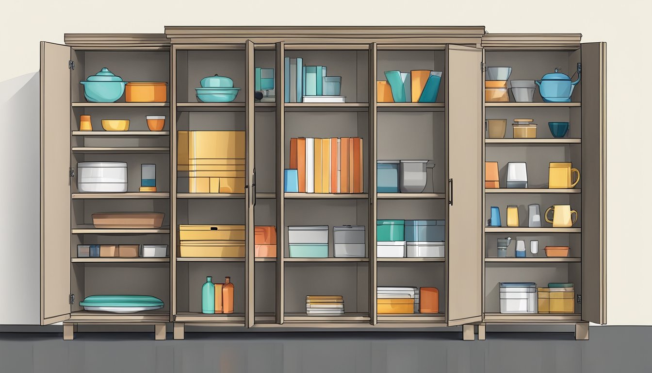 A cabinet with adjustable shelves, maximizing space and organization