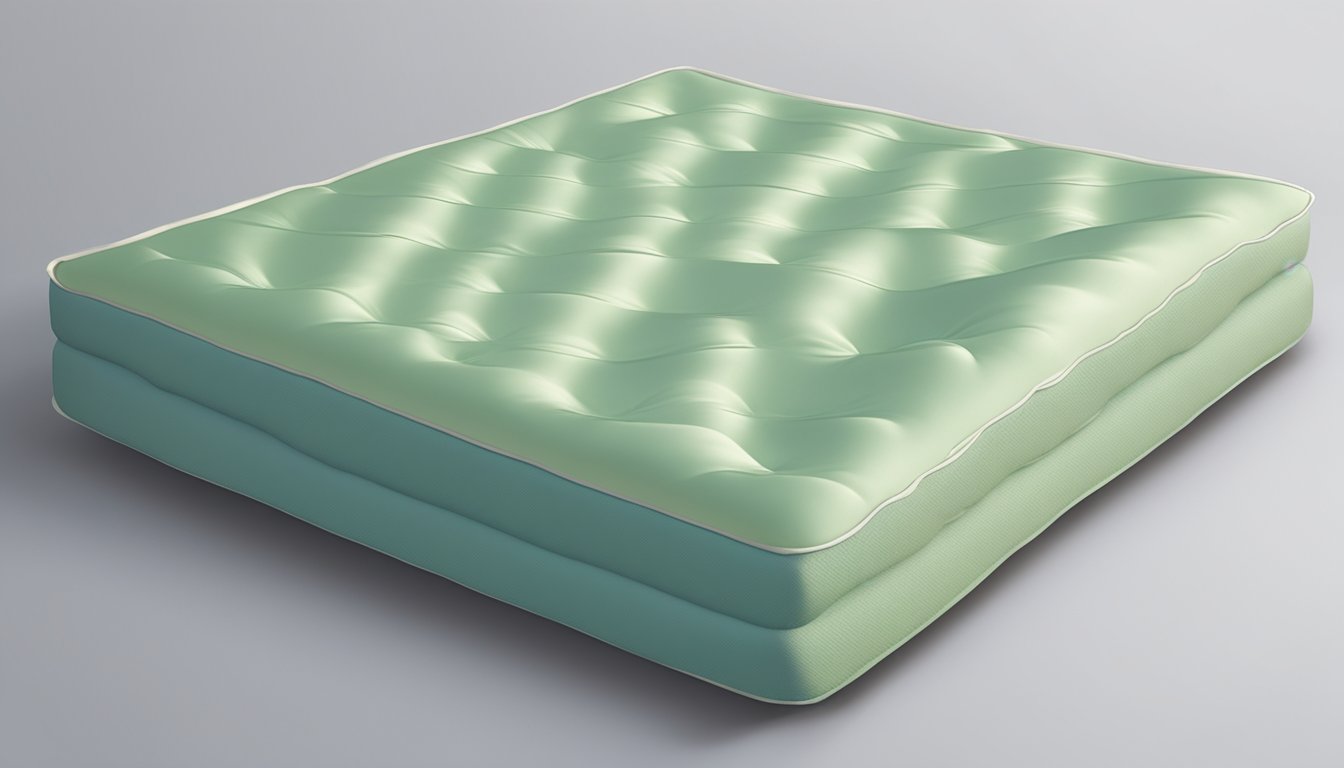 A latex topper lies flat on a mattress, perfectly aligning with the edges