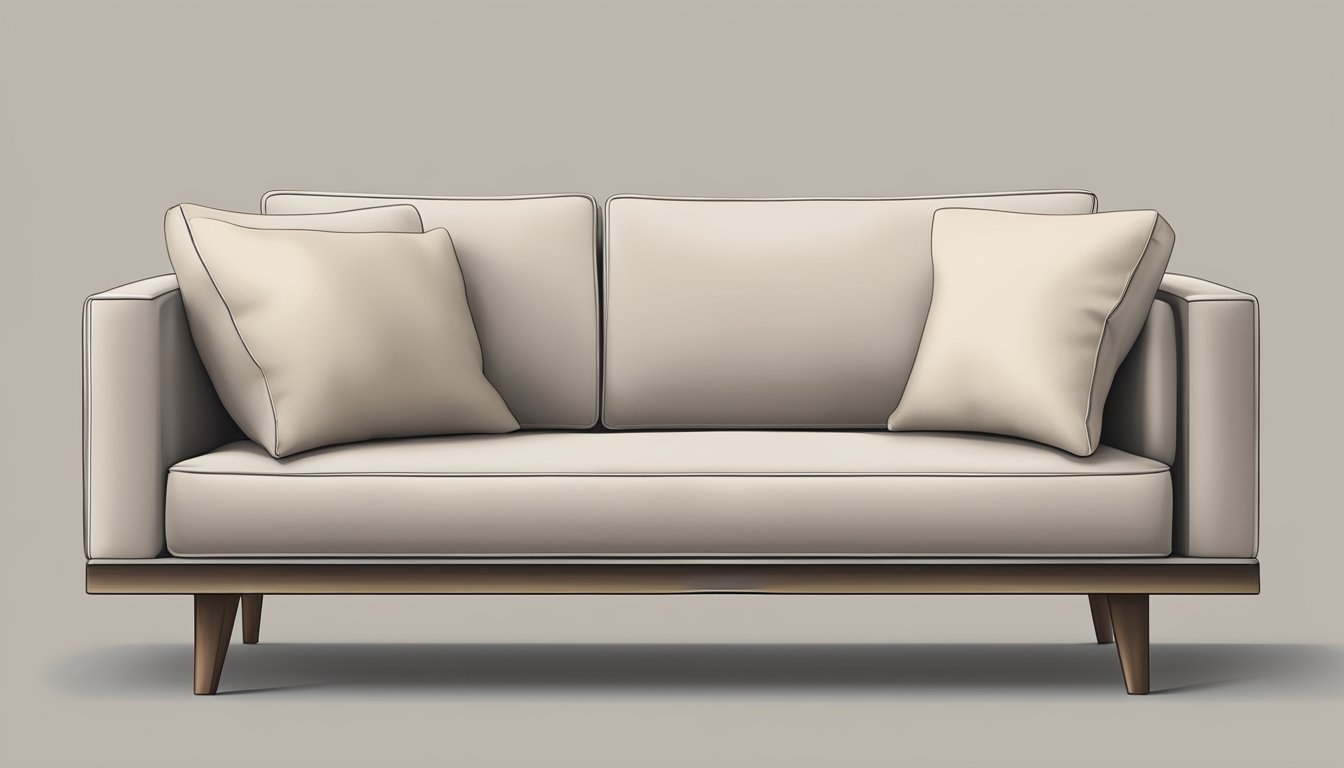 A modern, sleek sofa armchair with clean lines and a minimalist design, featuring a neutral color palette and a comfortable, inviting silhouette