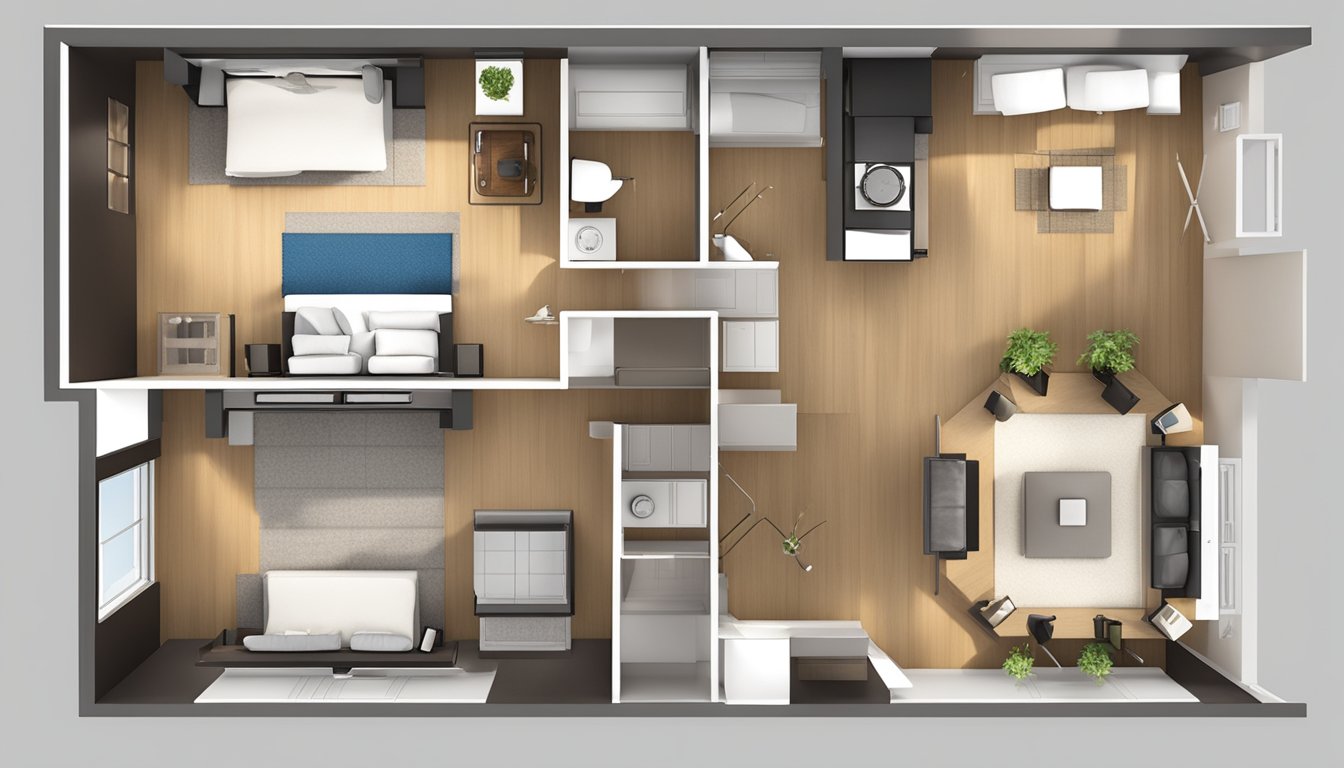 A spacious 2 room flexi layout with versatile design options, suitable for various living arrangements and lifestyle needs