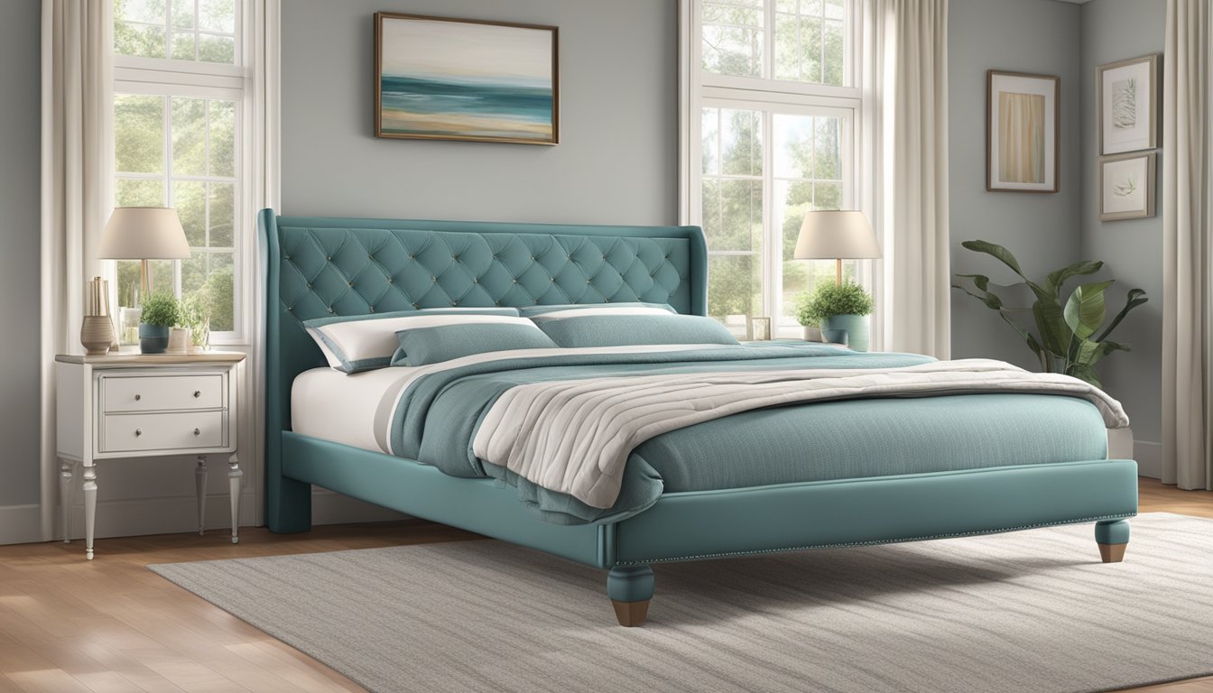 A queen size bed measures 60 inches wide and 80 inches long. It is typically depicted with a mattress, pillows, and a bed frame