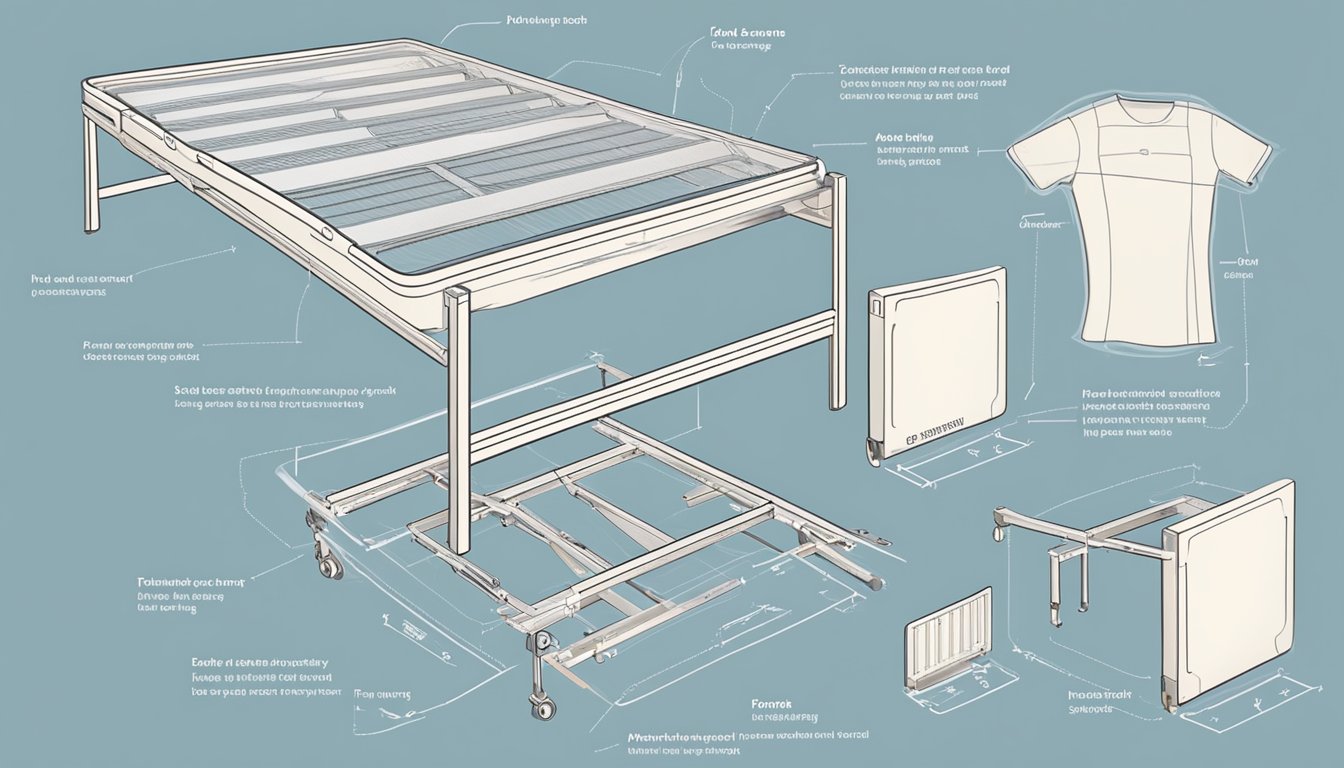 A person effortlessly folding a bed frame with clear instructions and labeled parts