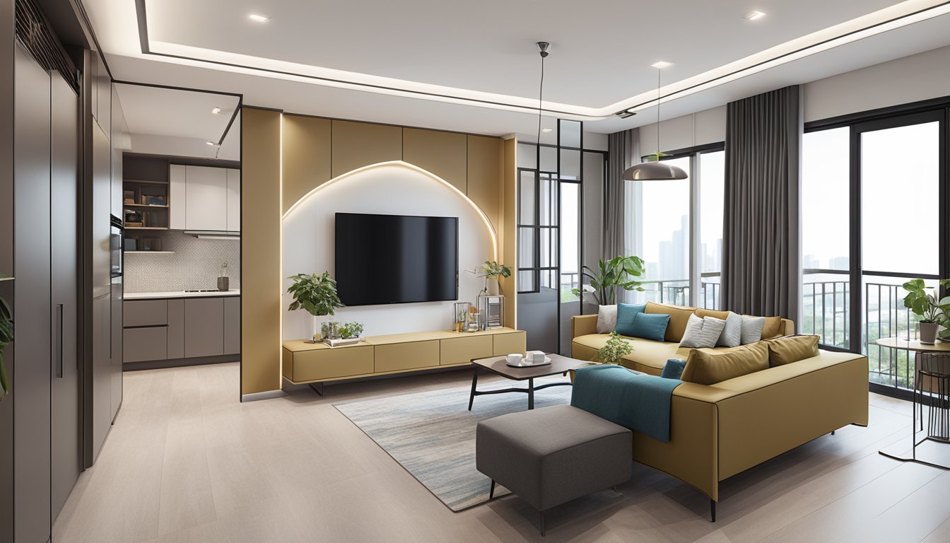 A modernized HDB flat with sleek new fixtures and stylish interior design