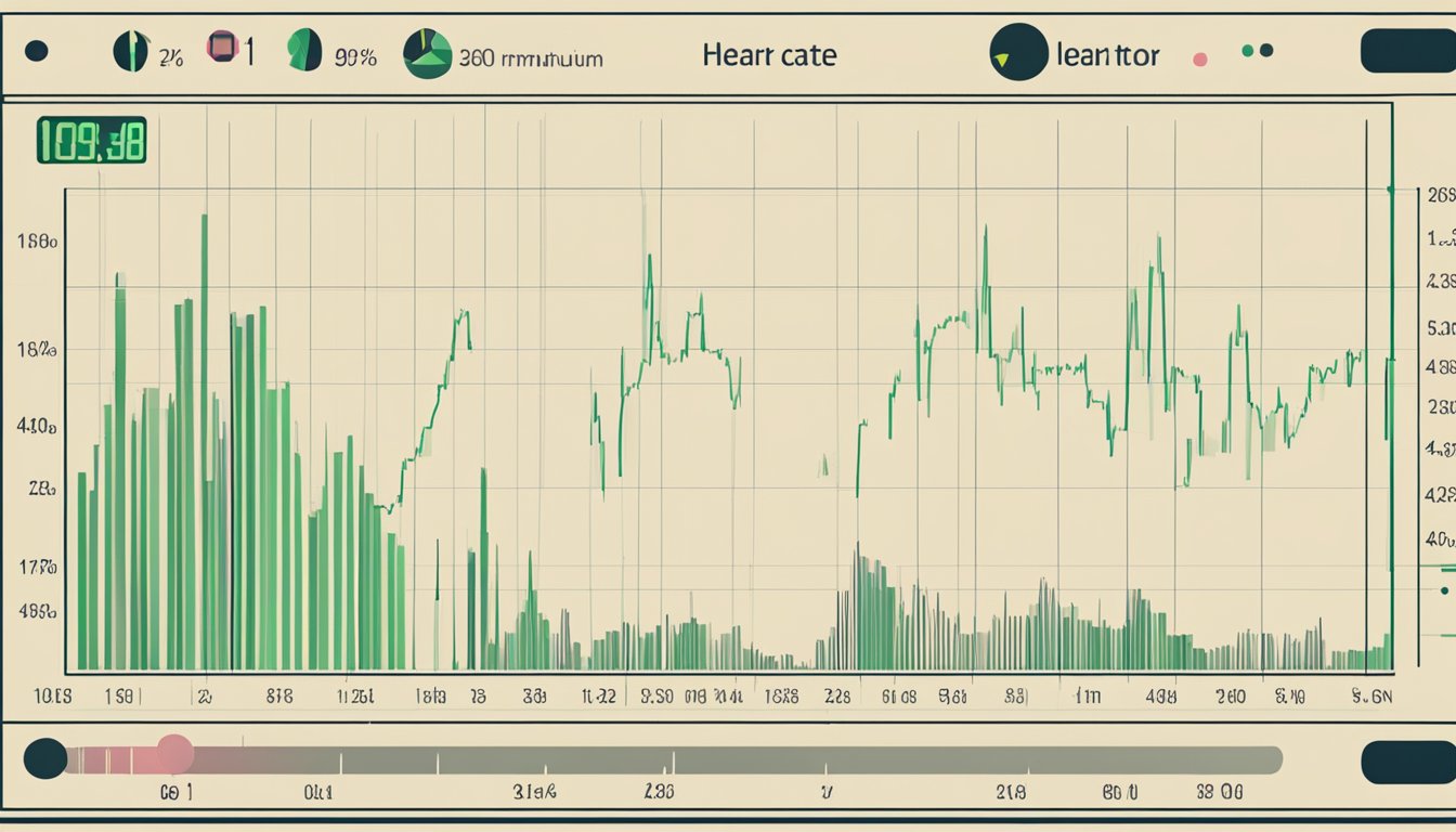 A heart rate monitor displaying a maximum safe heart rate during exercise