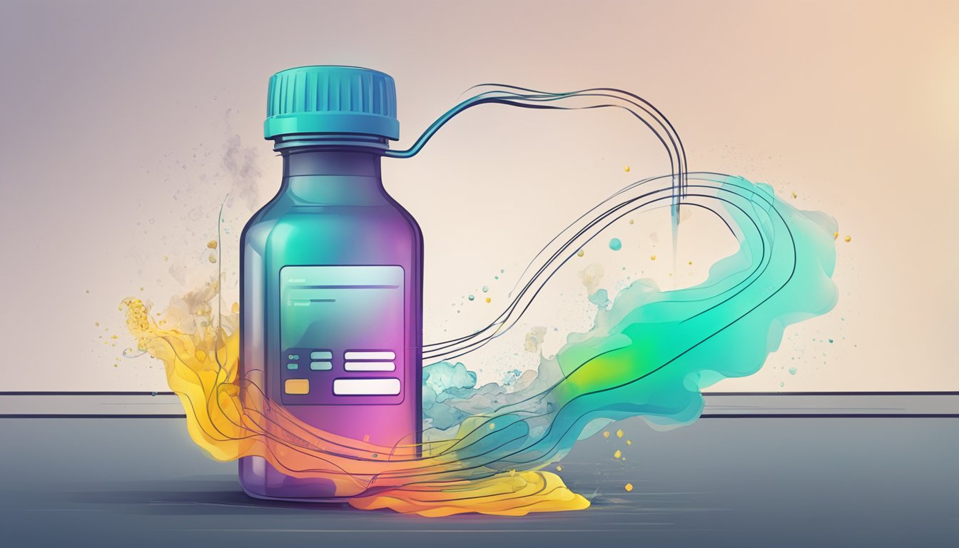 A bottle of digoxin spills, releasing toxic fumes. Heart rate monitor shows erratic beats