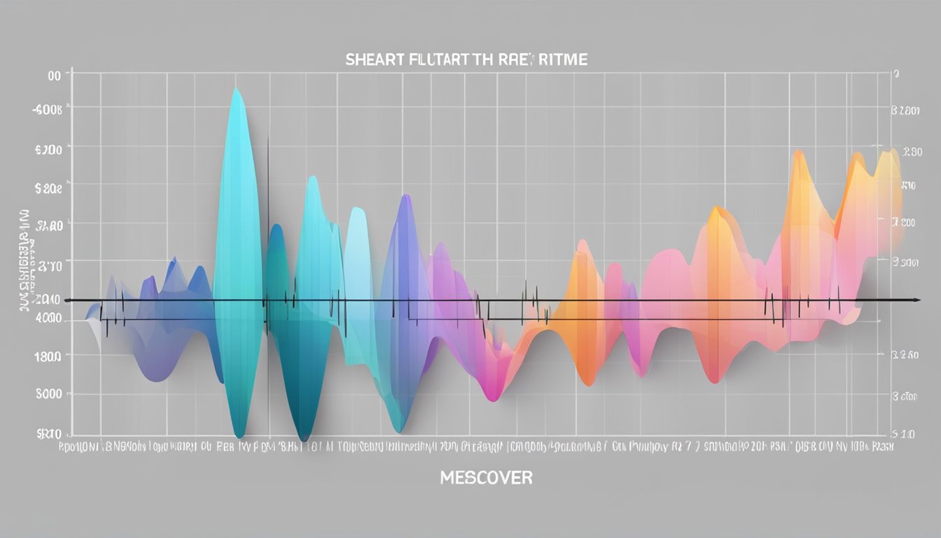 A graph showing the fluctuation of heart rate over time, with varying intervals between beats