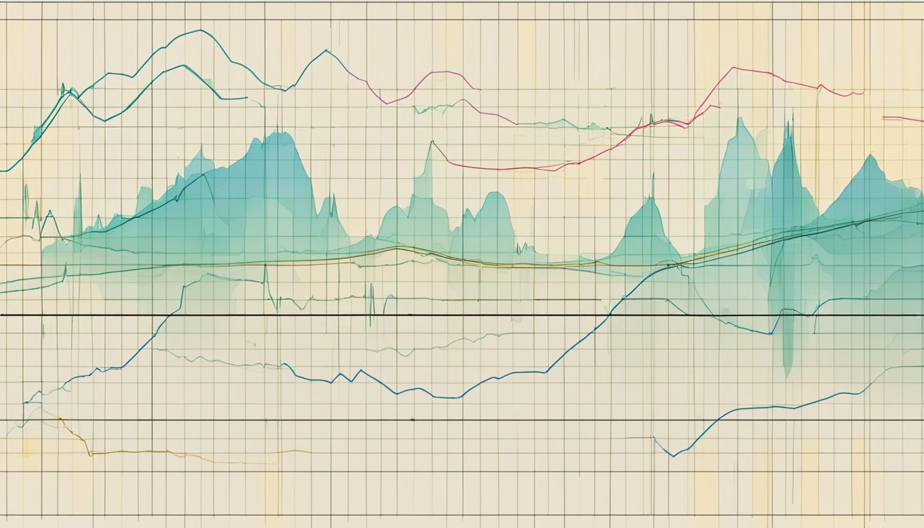 A graph showing fluctuations in heart rate with labeled applications and interventions