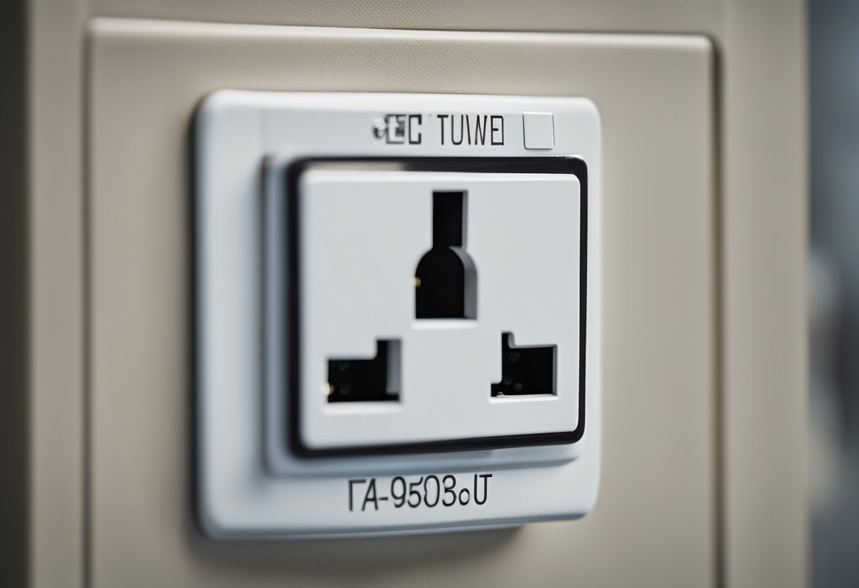 A power outlet with a reduced electricity tax label