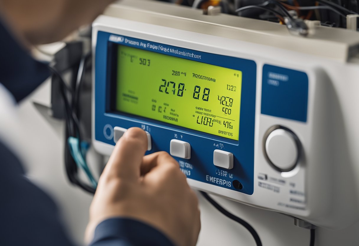 A person adjusting a smart meter for flexible electricity billing