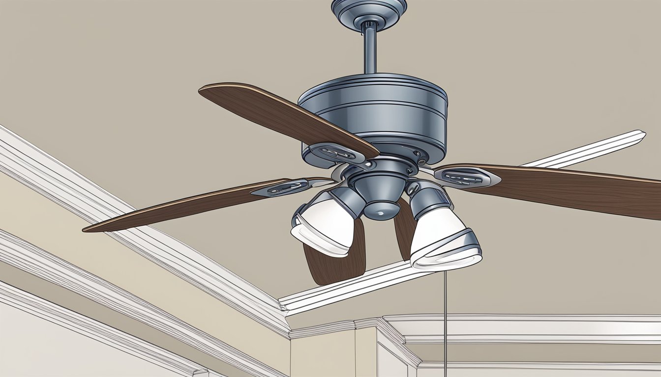 A 32-inch ceiling fan is being installed with after-sale support and availability
