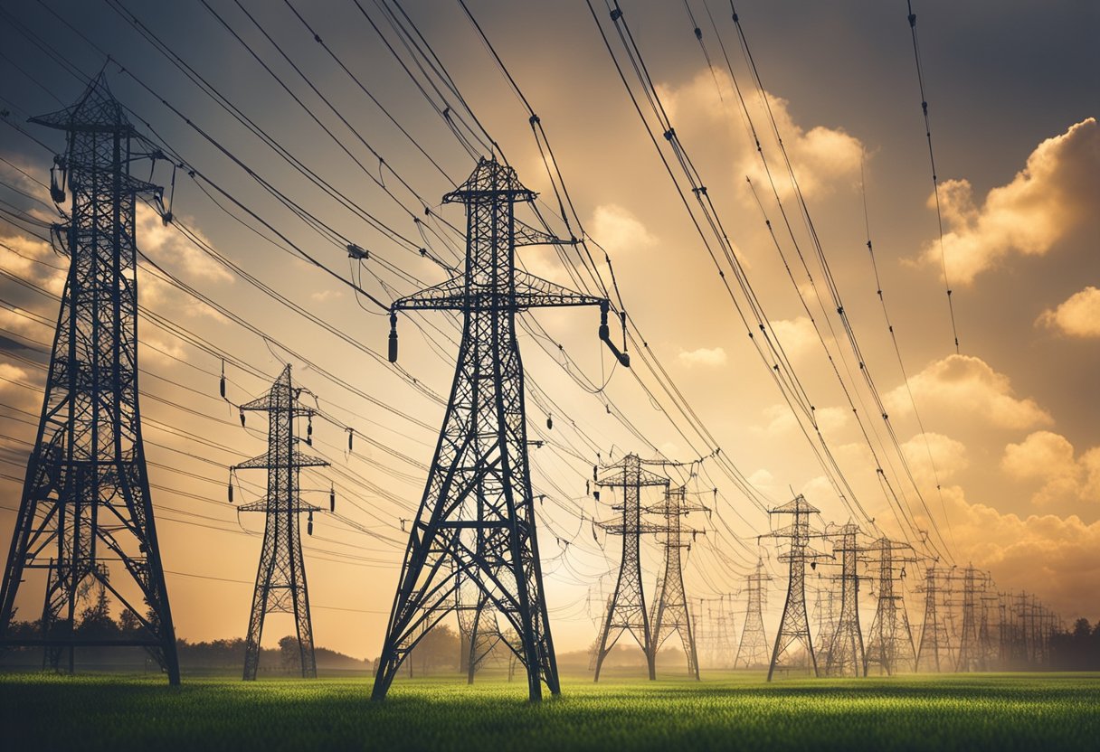 Seasonal changes in electricity prices, with falling trend highlighted