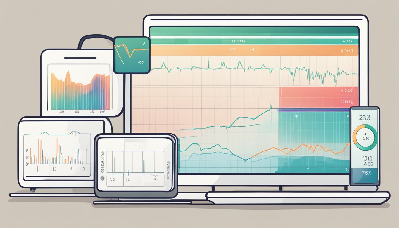 A heart rate monitor displays a steady rhythm, with age-specific data nearby