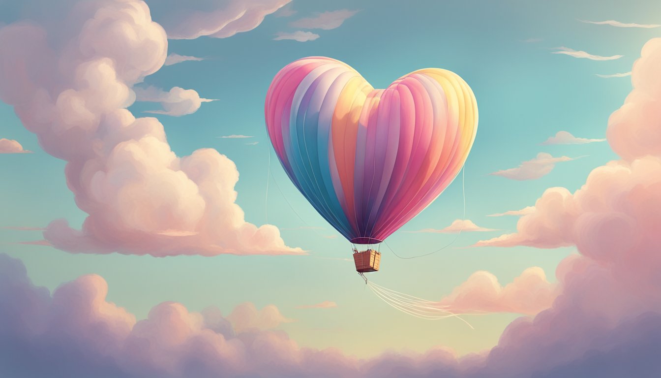 A heart-shaped balloon flutters as it skips a beat when exhaling