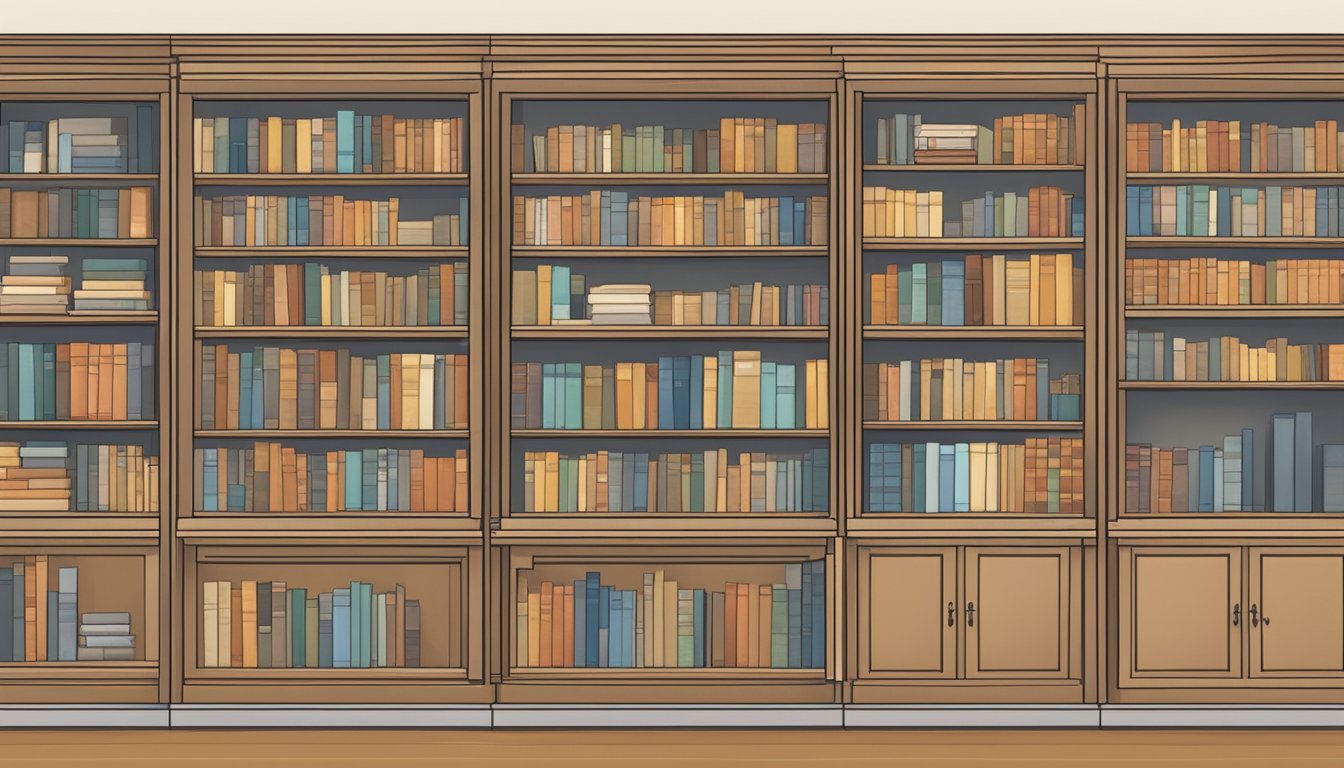 A bookshelf with closed doors labeled "Frequently Asked Questions" in a modern Singaporean home