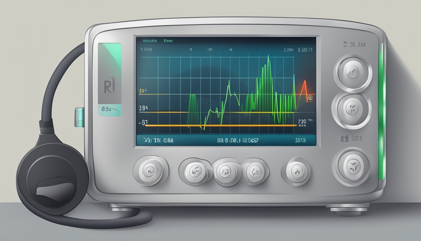 Illustrate a heart rate monitor displaying a dangerously high heart rate during exercise