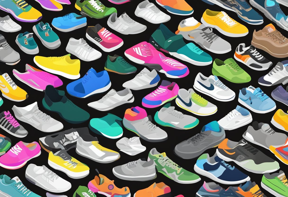 A computer screen displaying various online platforms and communities for shoe collectors, with logos and colorful shoe images