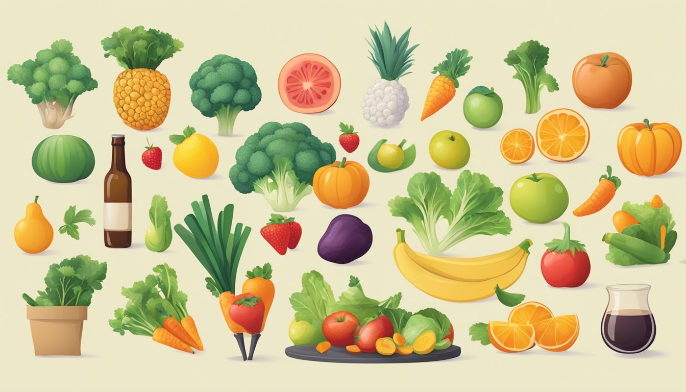 A person exercising, eating fruits and vegetables, and avoiding smoking and excessive alcohol