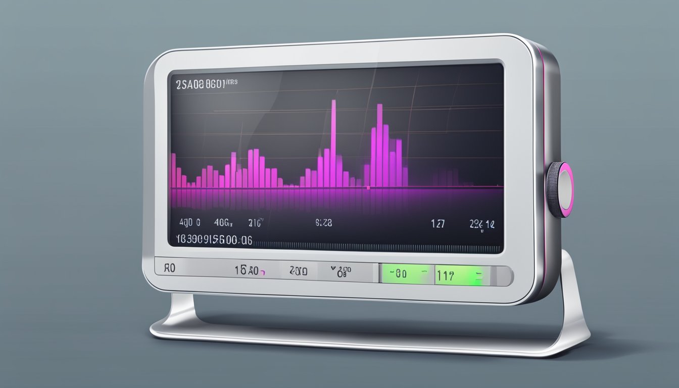 A heart rate monitor displays a resting heart rate, with a height measurement in the background