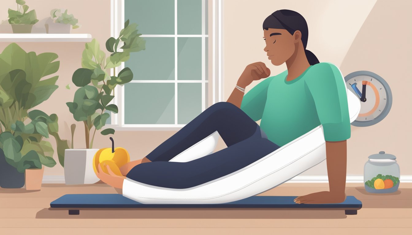 A person's resting heart rate is affected by their lifestyle. A scene showing a person exercising, eating healthy, and sleeping well could depict this impact
