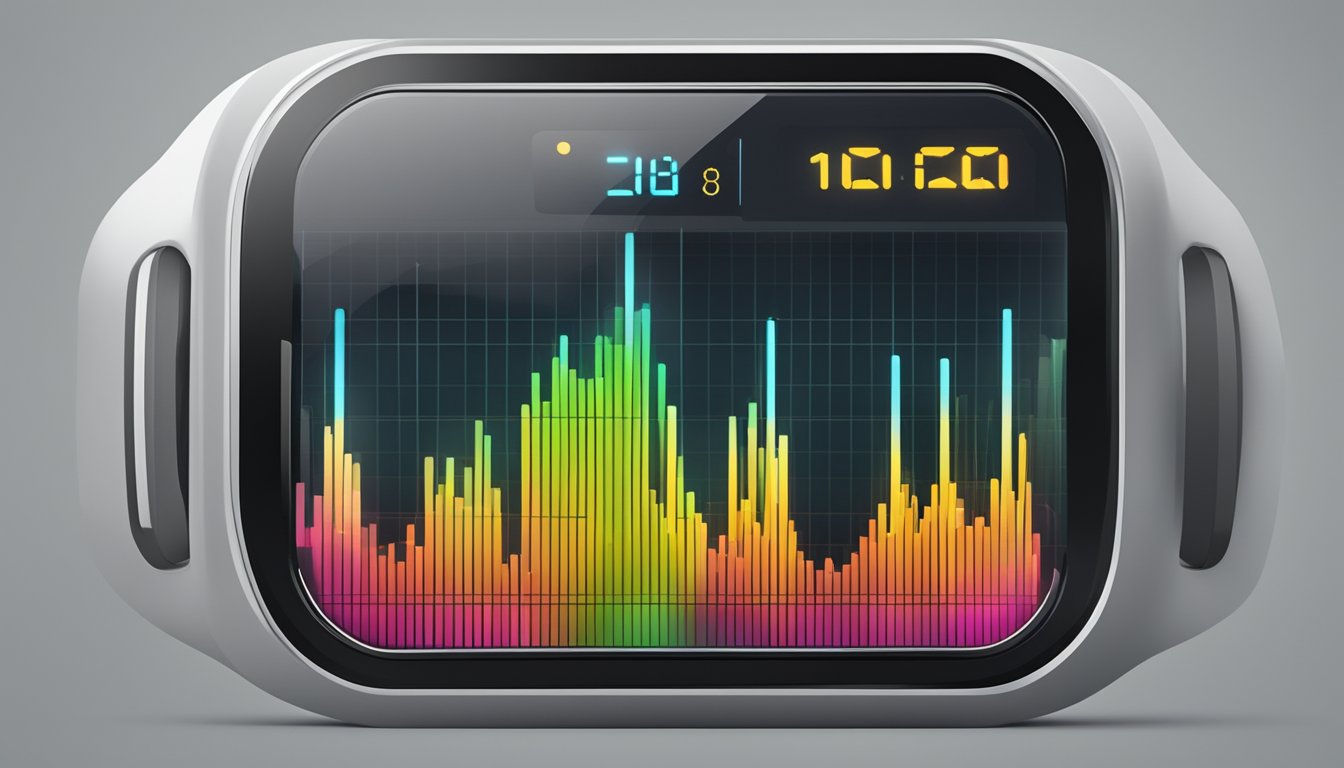 A heart rate monitor displays a steady, unchanging pulse on its screen