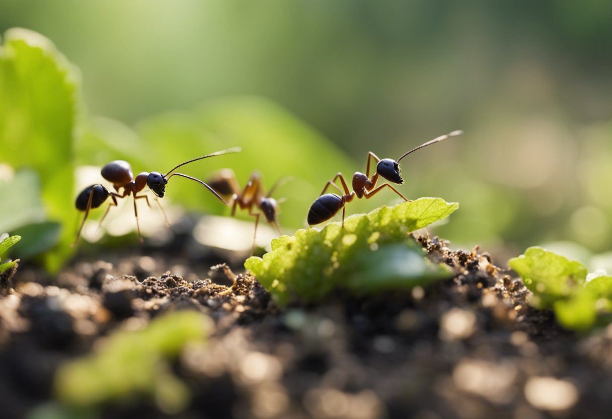 In the spring, ants are busy building their nests and foraging for food in the ecosystem