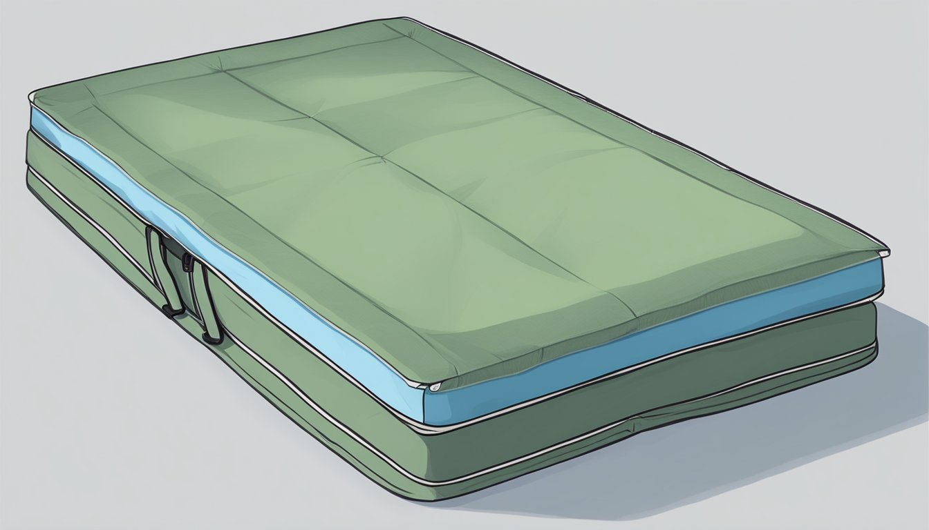 A foldable single bed mattress lies flat on the floor, with its compact design and flexible material allowing it to be easily folded and stored away when not in use