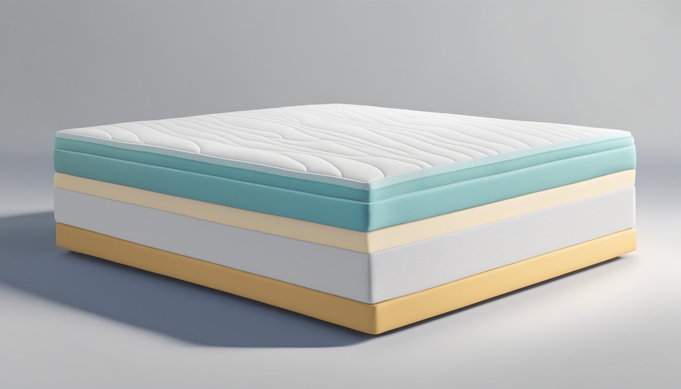 A plush mattress made of layers of memory foam and gel-infused materials, surrounded by a breathable fabric cover