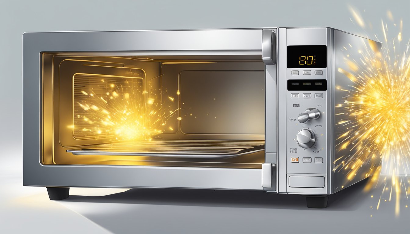 Aluminum foil sparks in a microwave oven