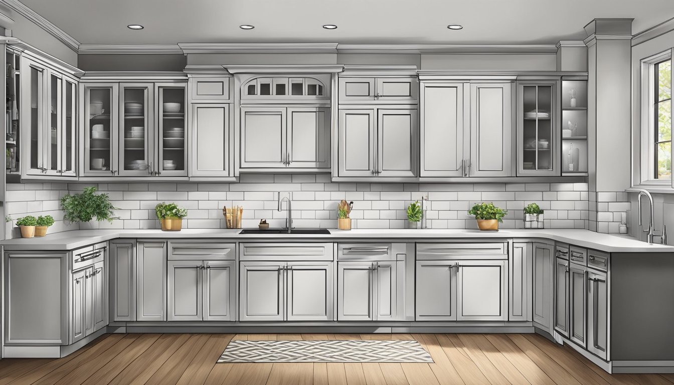 The kitchen cabinet is 36 inches high, with a depth of 24 inches and a width of 30 inches. The shelves inside are adjustable, allowing for custom storage options