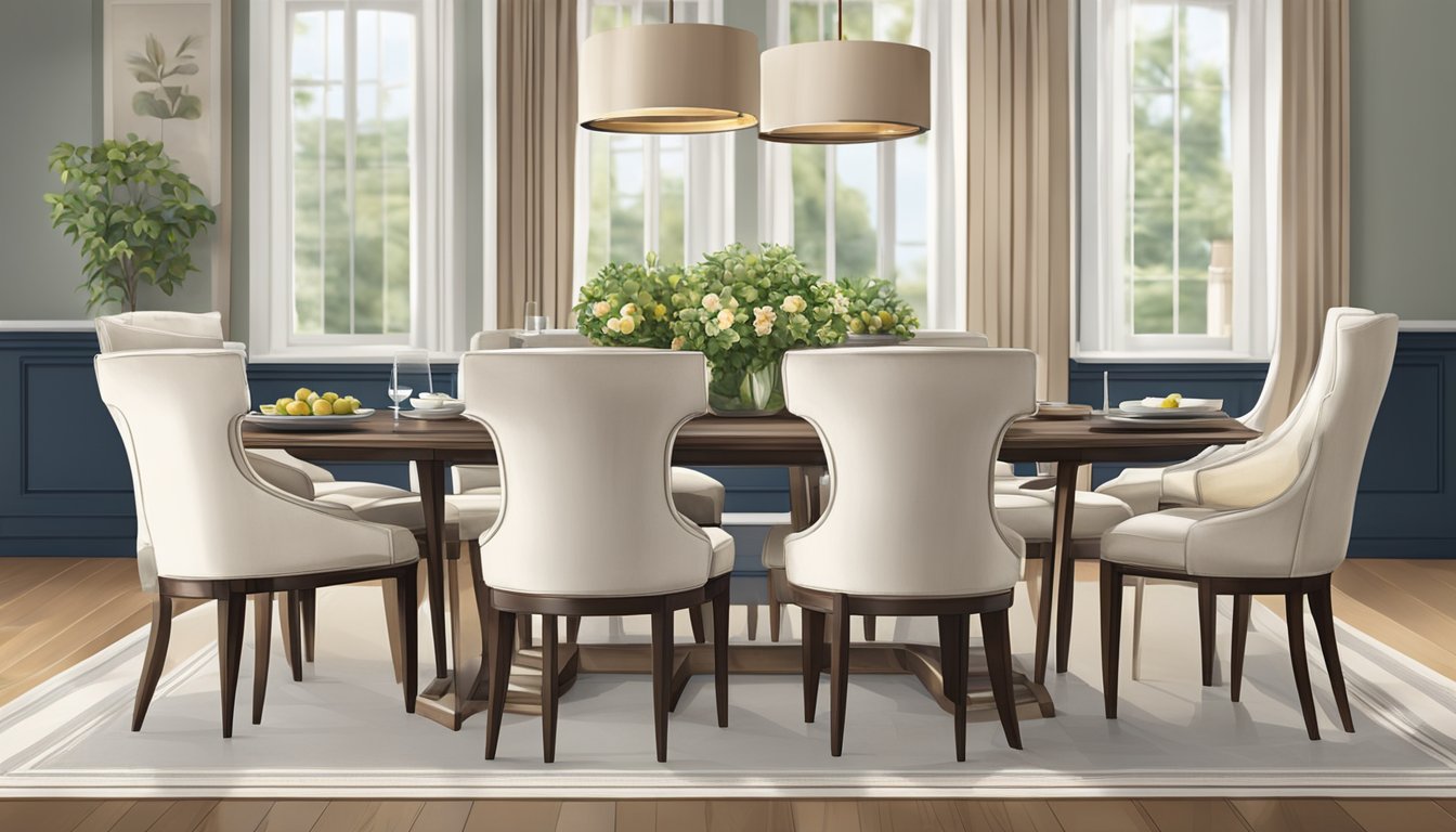 Comfortable dining chairs arranged around a sturdy, elegant table with soft cushions and supportive backrests