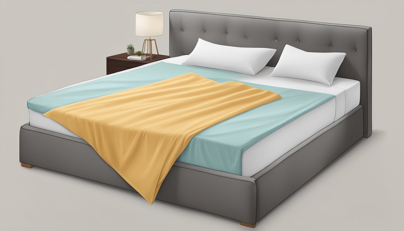 A fitted sheet stretched tightly over a mattress with smooth, wrinkle-free fabric. Corners neatly tucked in, creating a snug and secure fit