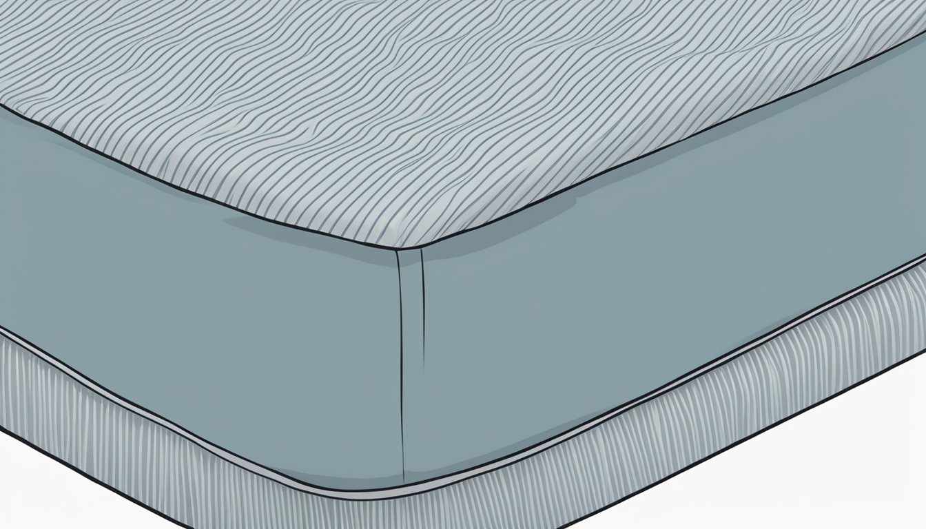 A fitted sheet smoothly covers a mattress, snugly hugging the corners and edges with its elasticized edges