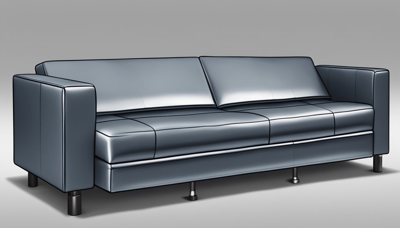 A leather sofa bed with smooth, supple upholstery, sturdy metal frame, and easy-to-use pull-out mechanism